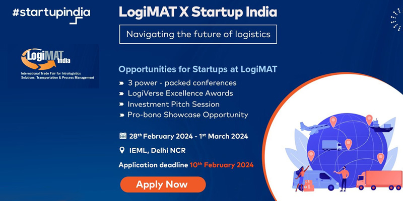 Startup India in collaboration with Messe Stuttgart invites you to apply for an exceptional opportunity for logistics startups to exhibit their innovation and technology